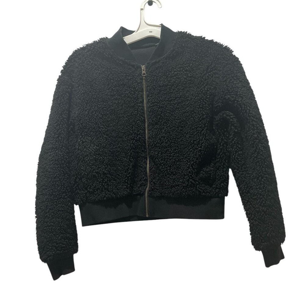 Women Front Zip Jacket, S, Black, Preloved in Excellent Condition